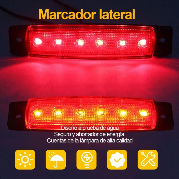 YWXLight 10 Side Led Marker Lights For Truck Trailer Red