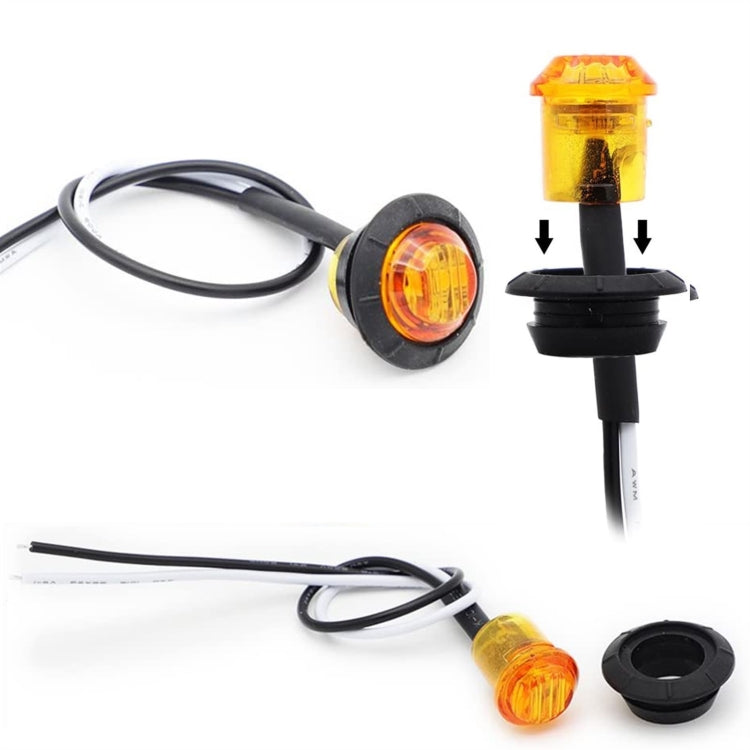 YWXLight 5pcs Round Side Led Amber Indicator Marker Light
