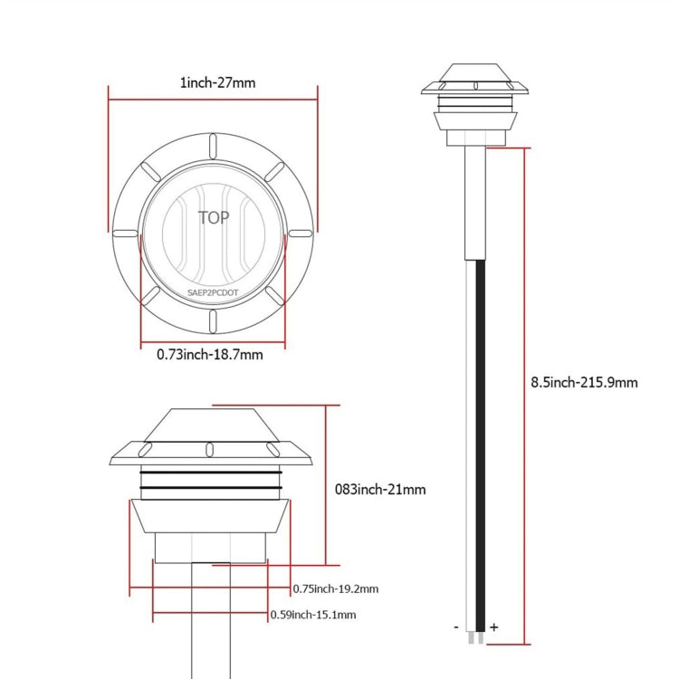 YWXLight 5pcs Round Side Led Amber Indicator Marker Light