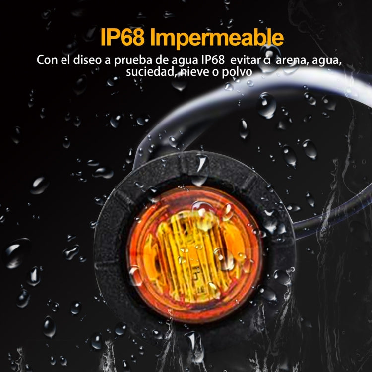 YWXLight 5pcs Round Side Led Amber Indicator Marker Light