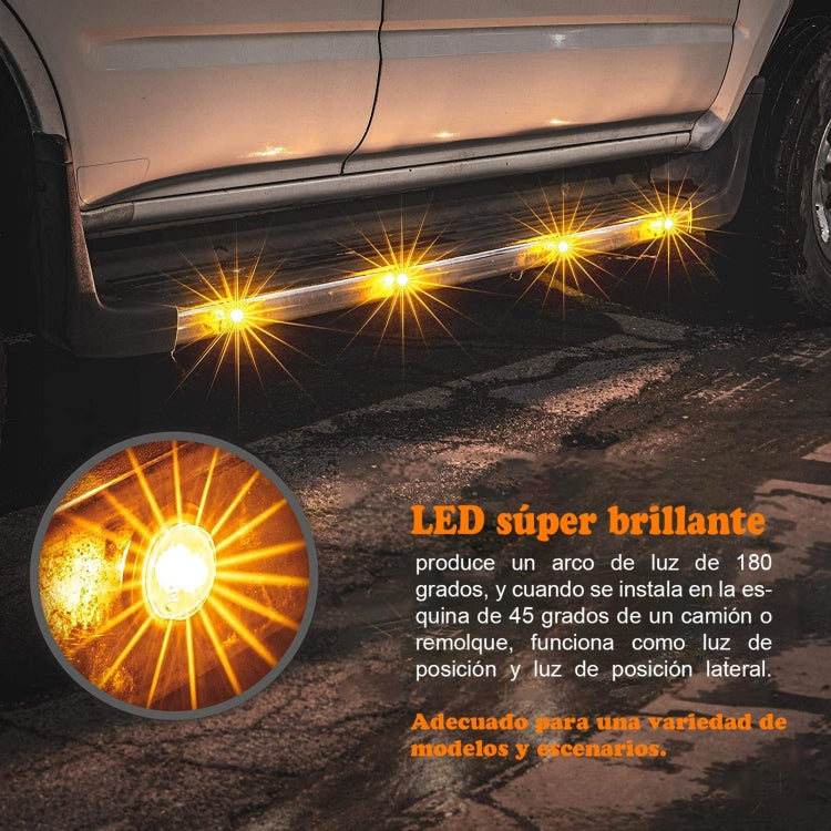 YWXLight 5pcs Round Side Led Amber Indicator Marker Light