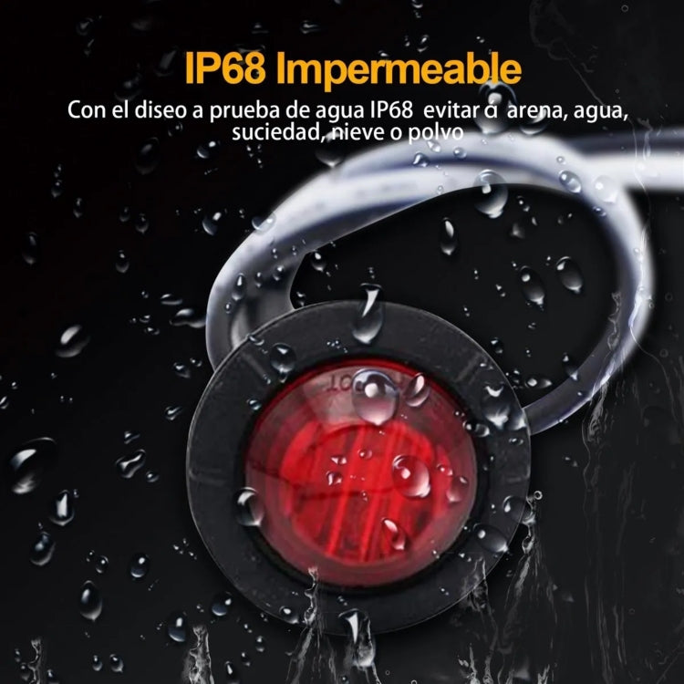 YWXLight 5pcs Round Side Led Indicator Marker Light Red