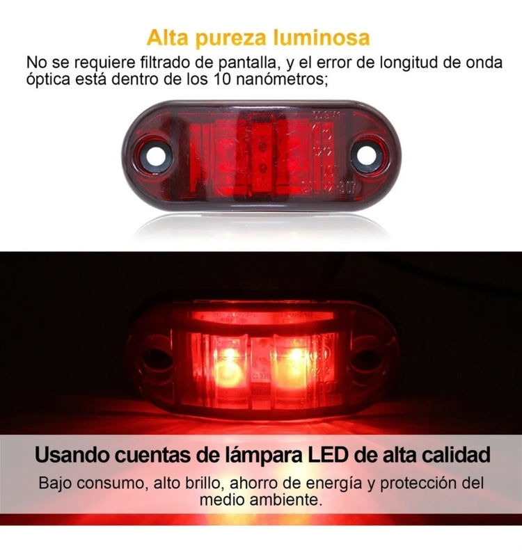 YWXLight 5pcs Led Side Marker Light For Truck Car 12-24v Red