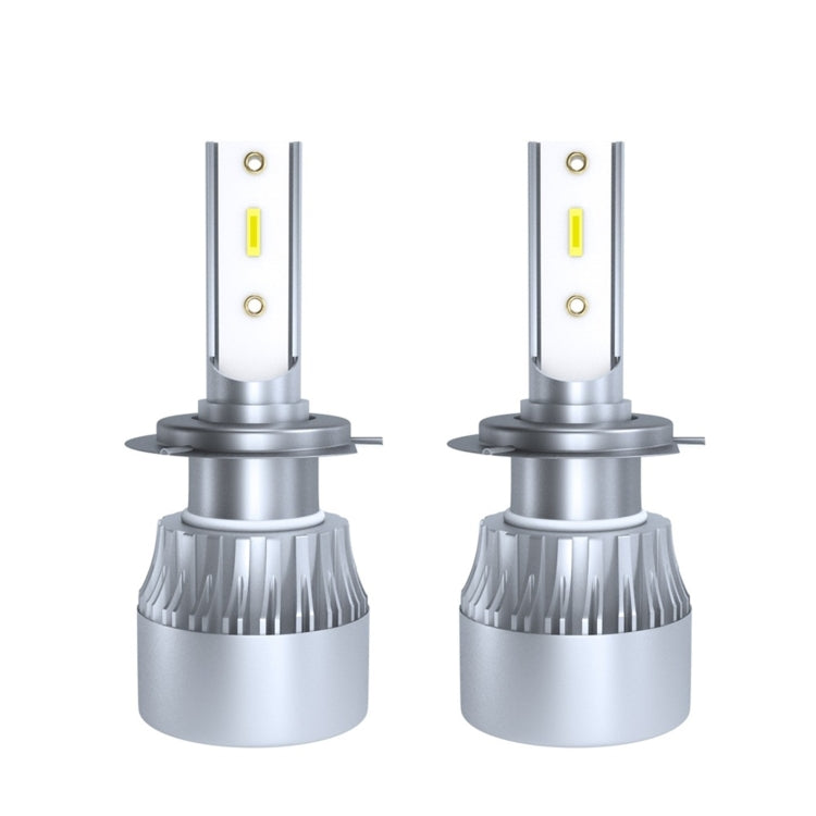 YWXLight LED Headlight Bulb Compatible With H7 60W 6000LM 6000K White Aluminum Case for Car Headlights