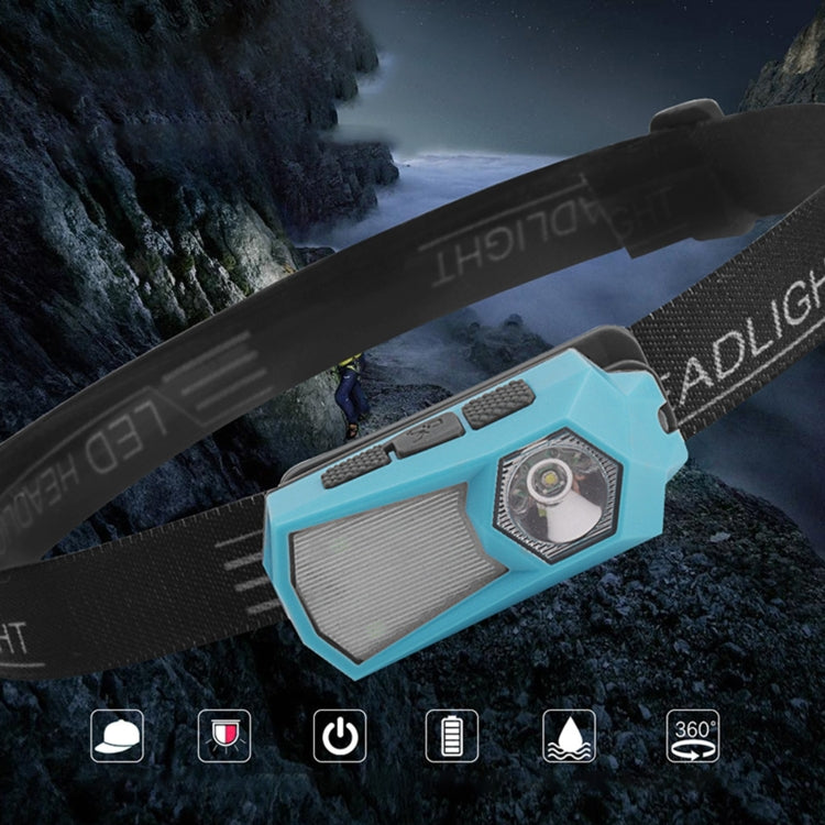 YWXLight 10 LEDs 360 Degrees Rotating USB Charging Running Headlight Outdoor Camping Camping Light with Red Light Warning