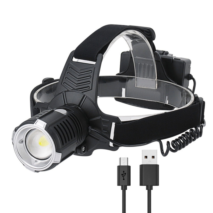 YWXLight 2200LM 6500K High Power XHP70 Strong Light Highlight Headlight USB Charging Outdoor Fishing Focusing Headlight