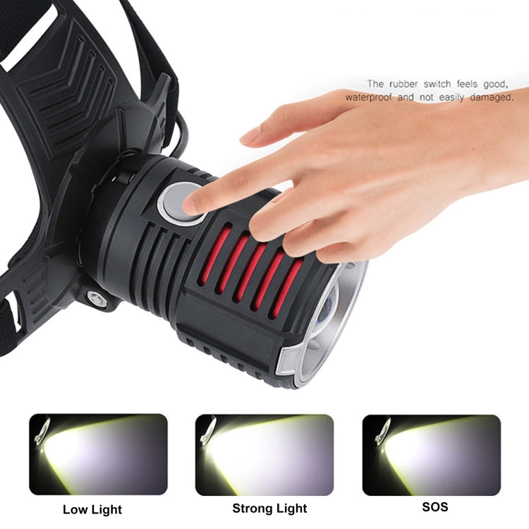 YWXLight 2200LM 6500K High Power XHP70 Strong Light Highlight Headlight USB Charging Outdoor Fishing Focusing Headlight