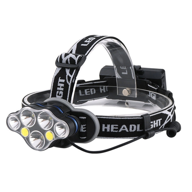 YWXLight 7 LEDs 7000K High-power Strong Light USB Rechargeable Outdoor Fishing Waterproof Headlight