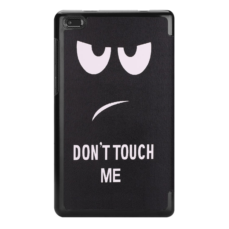 Horizontal Flip Big Eyes Pattern Colored Painted PU Leather Case For Lenovo E7 / TB-7104F, With Three-folding Holder