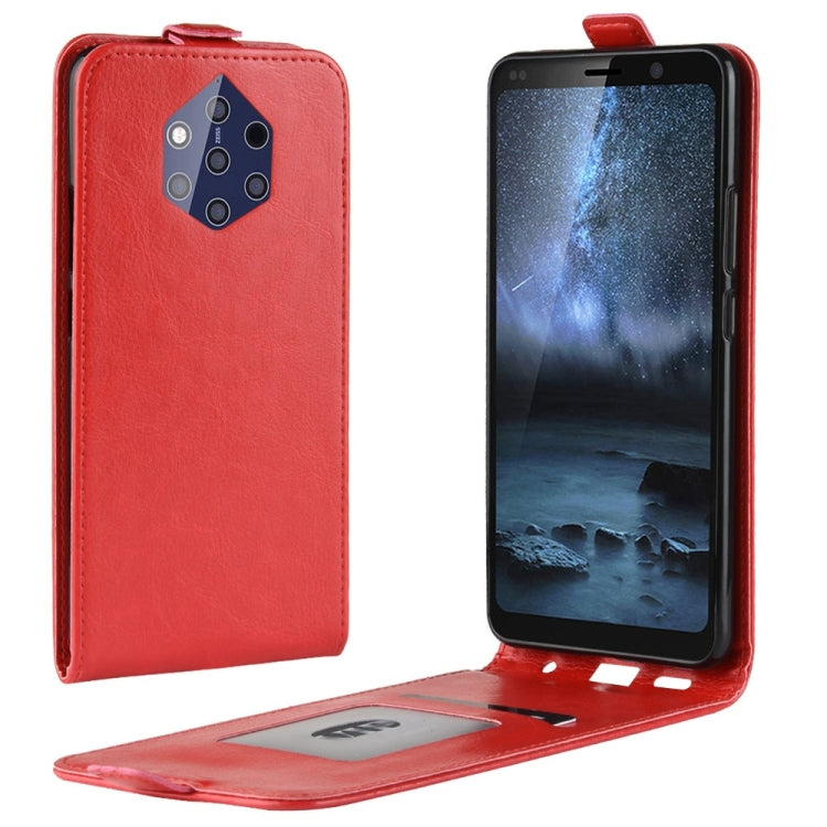 R64 Texture Vertical Flip Leather Case for Nokia 9 PureView, with Card Slots & Photo Frame
