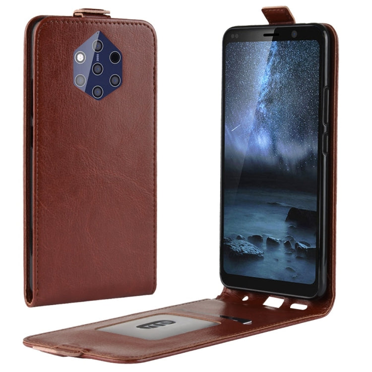 R64 Texture Vertical Flip Leather Case for Nokia 9 PureView, with Card Slots & Photo Frame