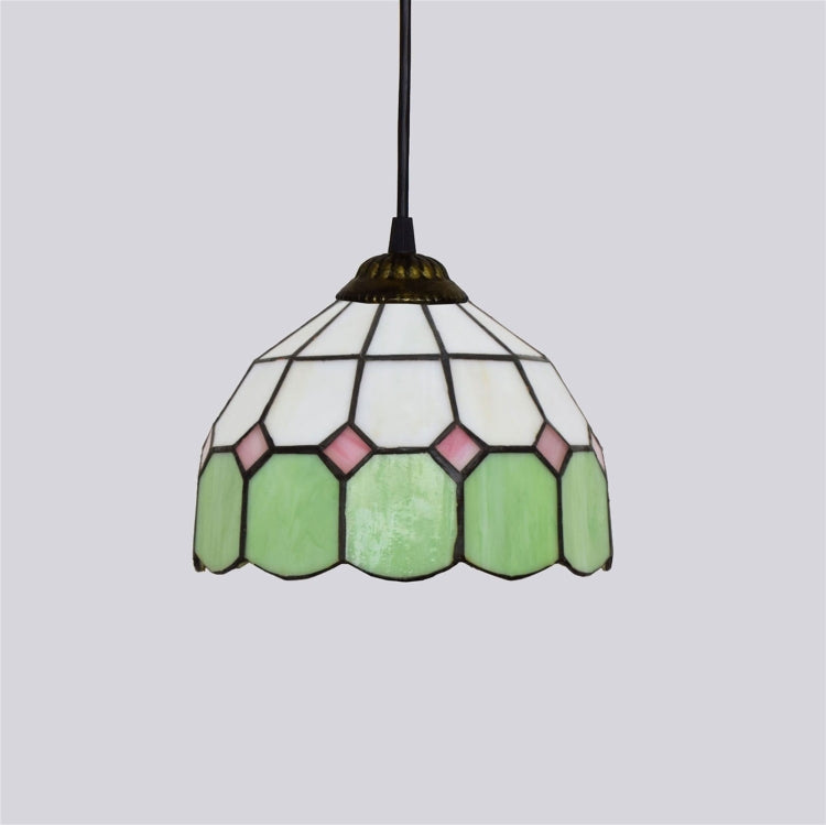 YWXLight 8 inch Simple Style Stained Glass Corridors Balcony Bar Small Pendent Lamp