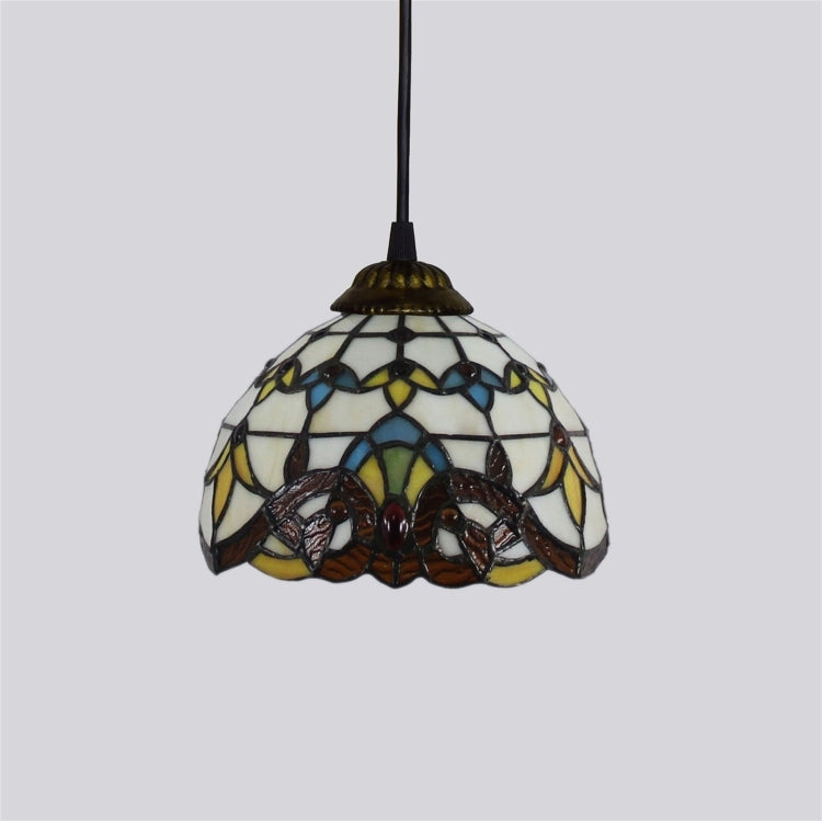 YWXLight 8 inch Stained Glass Restaurant Bar Corridors Balcony Pendant Light