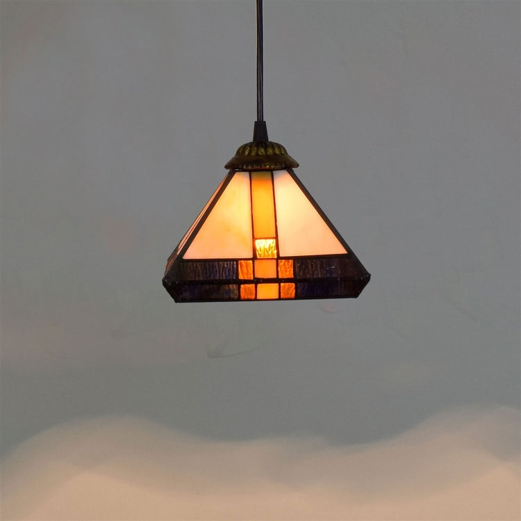 YWXLight 8 inch Creative Stained Glass Bar Corridors Balcony Pendent Lamp