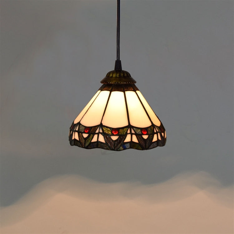 YWXLight 8 inch Corridors Balcony Stained Glass Pendant Light