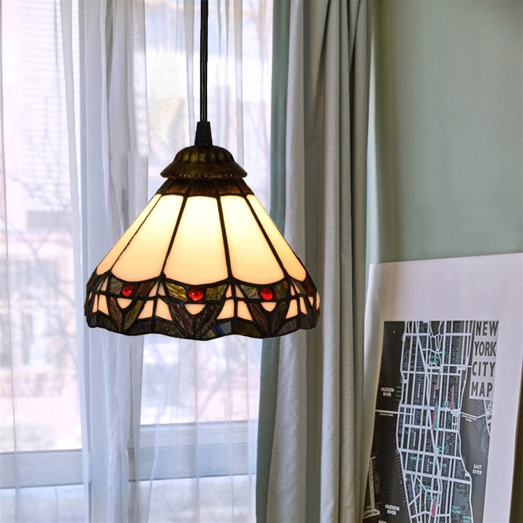 YWXLight 8 inch Corridors Balcony Stained Glass Pendant Light