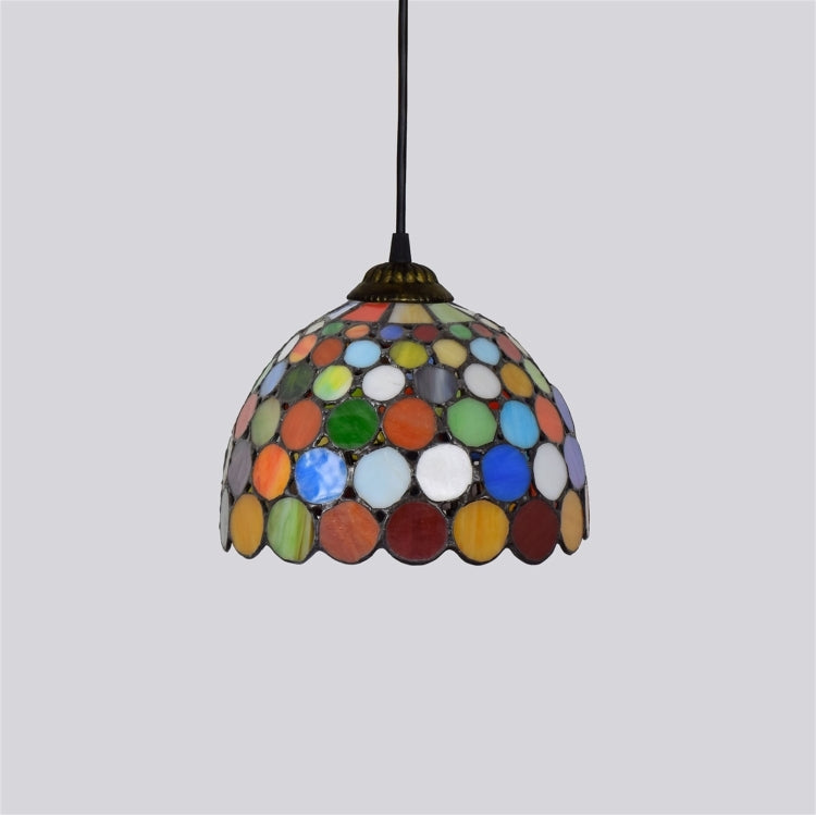 YWXLight 8 inch Creative Stained Colored Dots Glass Small Pendant Light