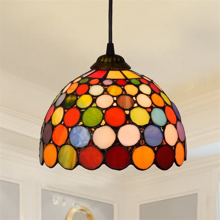 YWXLight 8 inch Creative Stained Colored Dots Glass Small Pendant Light