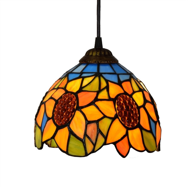 YWXLight 8 inch Sunflower Creative Stained Glass Chandelier