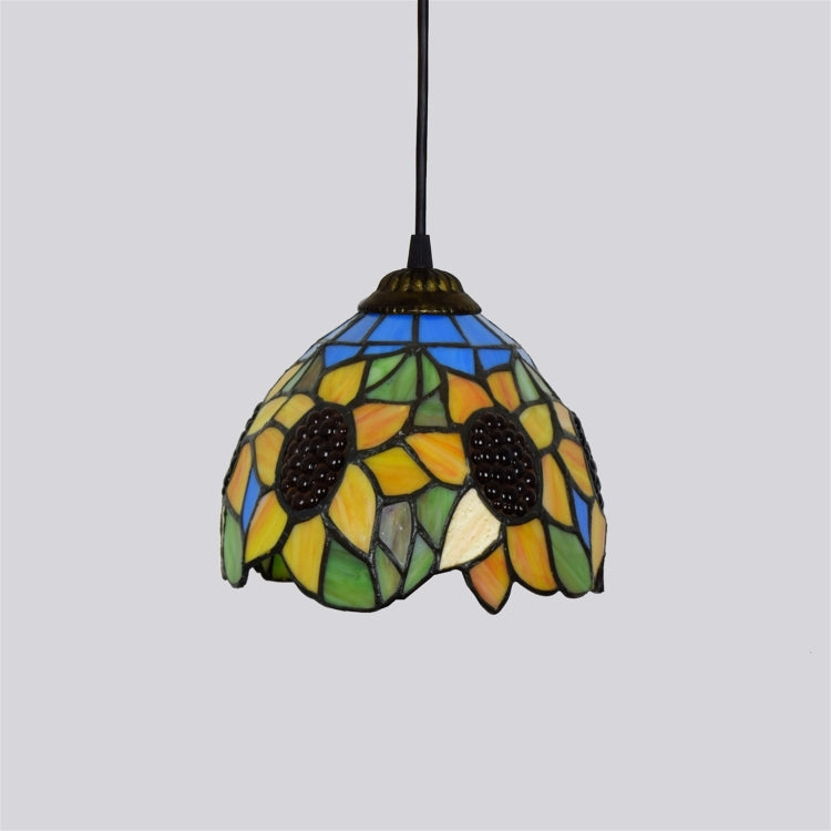 YWXLight 8 inch Sunflower Creative Stained Glass Chandelier