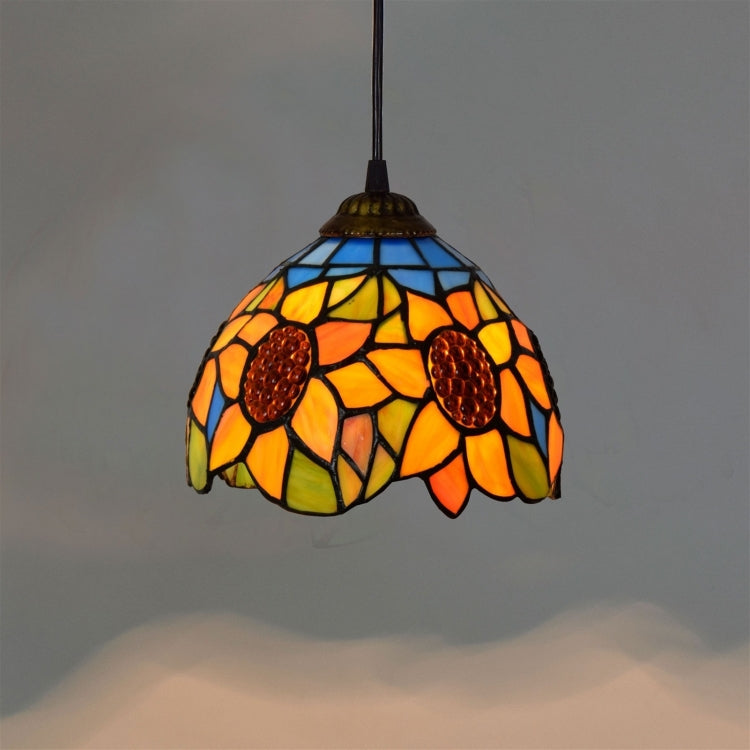 YWXLight 8 inch Sunflower Creative Stained Glass Chandelier