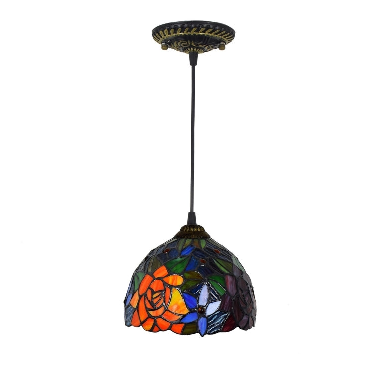 YWXLight 8 inch Colored Glass Rose Pendant Light