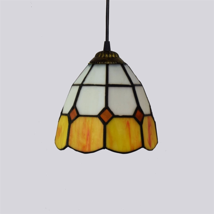 YWXLight 6 inch Orange White Glass Pendant Light Ceiling Hanging Lamp
