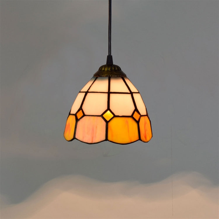 YWXLight 6 inch Orange White Glass Pendant Light Ceiling Hanging Lamp