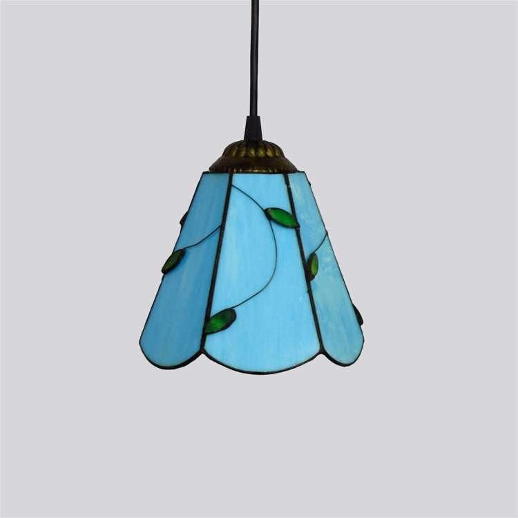 YWXLight 6 inch Blue Leaves Glass Pendant Light Ceiling Hanging Lamp