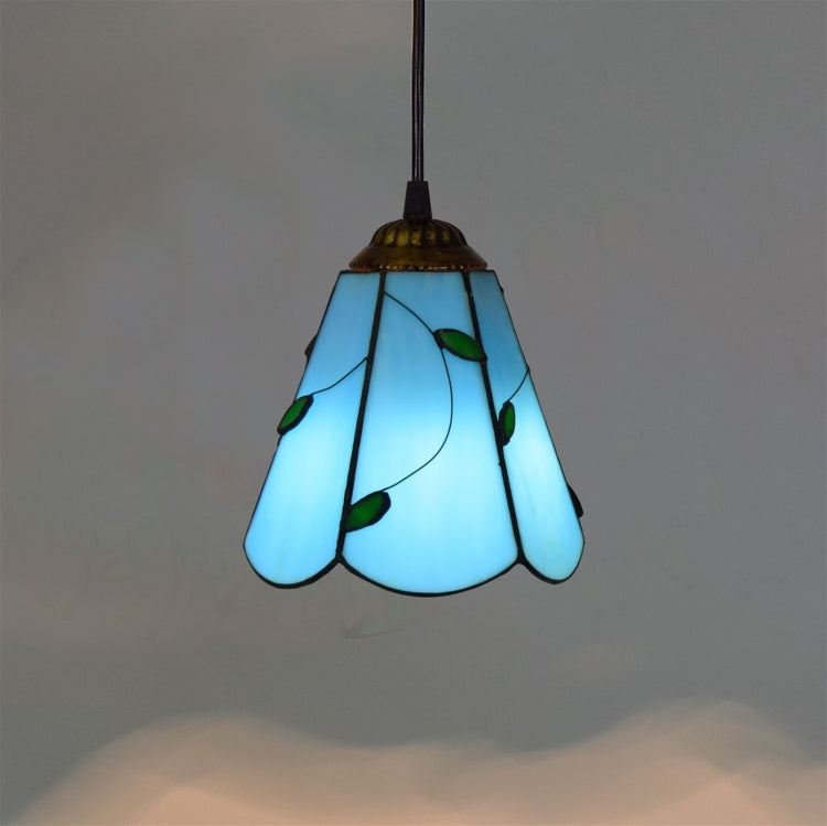 YWXLight 6 inch Blue Leaves Glass Pendant Light Ceiling Hanging Lamp