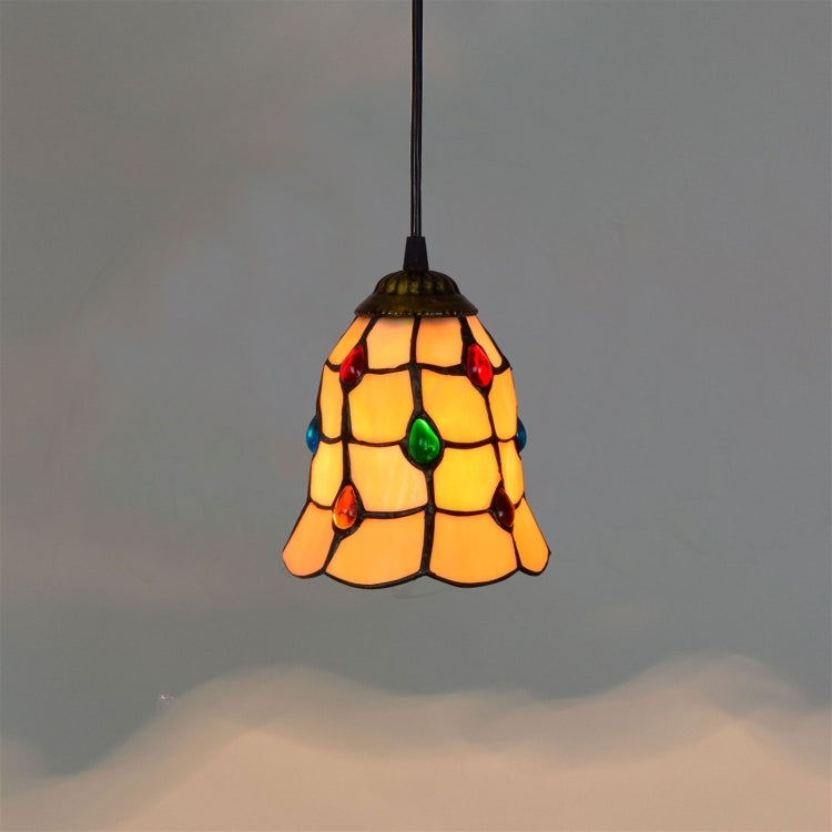 YWXLight 6 Inch Phoenix Tail Beads Glass Pendant Light Ceiling Hanging Lamp