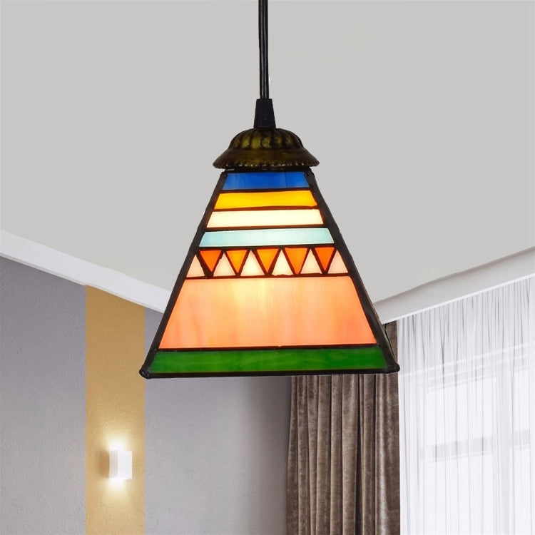 YWXLight 6 inch Dining Room Kitchen Bedroom Pyramid Glass Pendant Light Ceiling Hanging Lamp