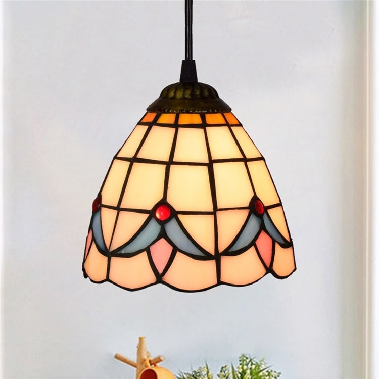 YWXLight 6 inch Dining Room Kitchen Bedroom Stained Glass Chandelier