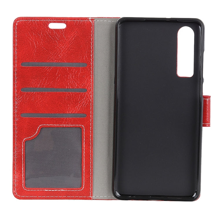 For Huawei P30 Retro Crazy Horse Texture Horizontal Flip Leather Case With Holder & Double-sided Buckle & Photo Frame