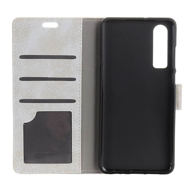 For Huawei P30 Retro Crazy Horse Texture Horizontal Flip Leather Case With Holder & Double-sided Buckle & Photo Frame