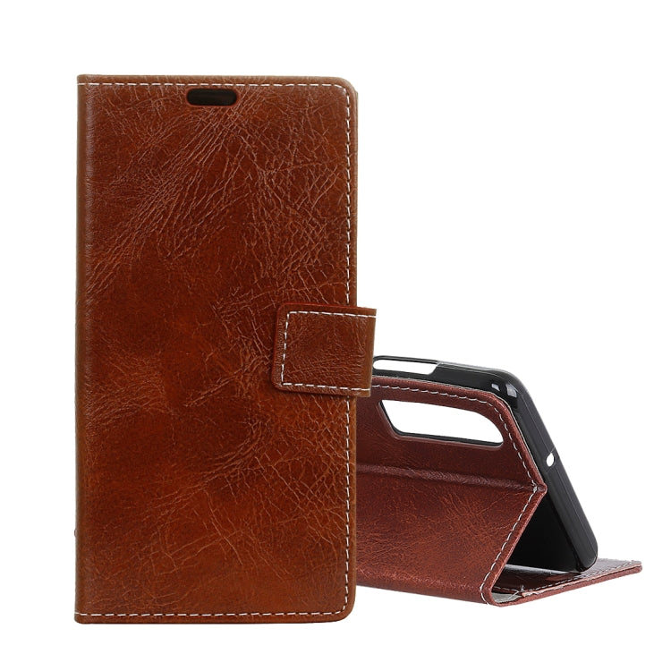 For Huawei P30 Retro Crazy Horse Texture Horizontal Flip Leather Case With Holder & Double-sided Buckle & Photo Frame