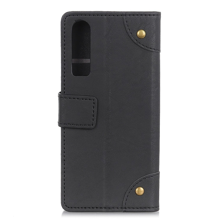 Copper Buckle Side-corner Fixed Retro Texture Horizontal Flip Leather Case For Huawei P30, With Holder & Three Cards