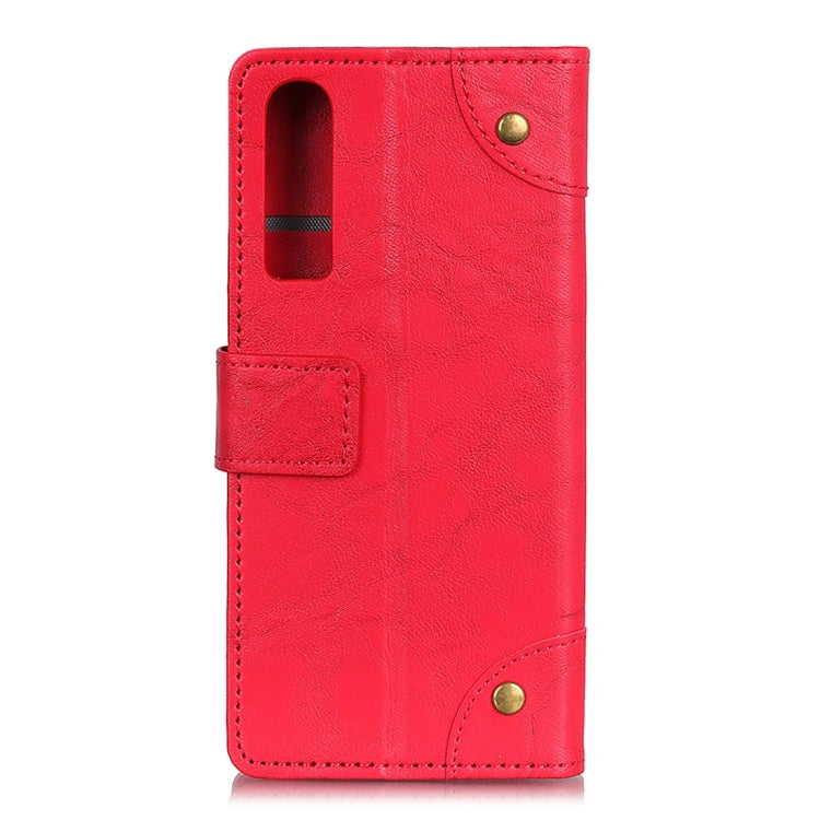 Copper Buckle Side-corner Fixed Retro Texture Horizontal Flip Leather Case For Huawei P30, With Holder & Three Cards