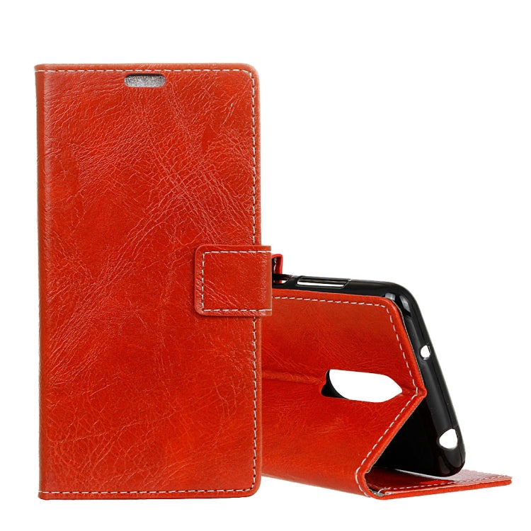 For NOKIA 3.1 PLUS Retro Crazy Horse Texture Horizontal Flip Leather Case with Holder & Double-sided buckle & Photo Frame