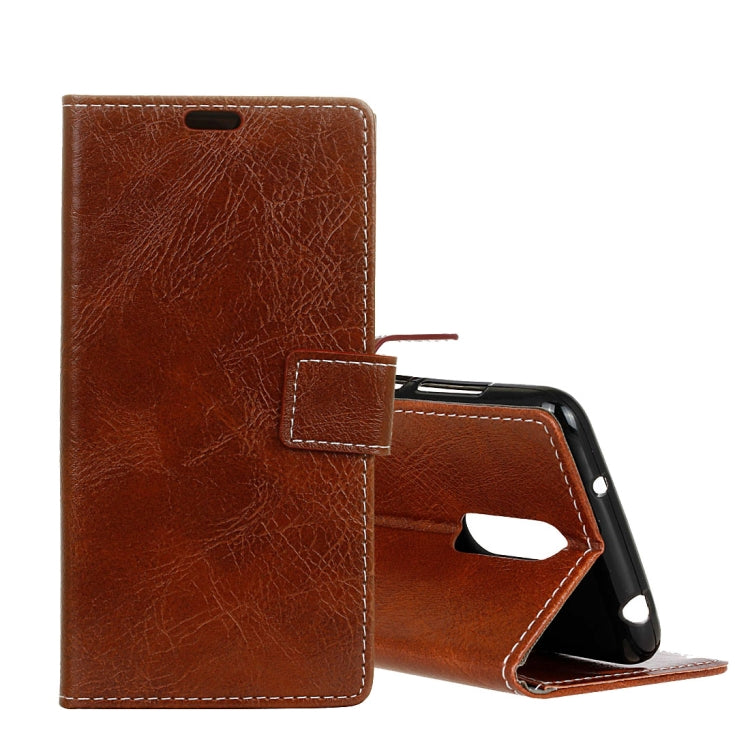 For NOKIA 3.1 PLUS Retro Crazy Horse Texture Horizontal Flip Leather Case with Holder & Double-sided buckle & Photo Frame