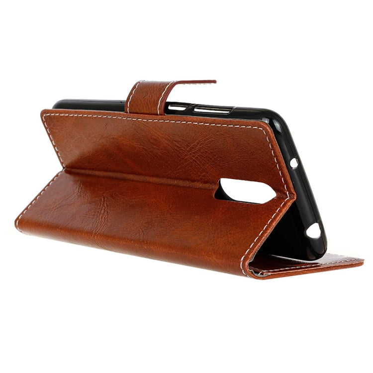 For NOKIA 3.1 PLUS Retro Crazy Horse Texture Horizontal Flip Leather Case with Holder & Double-sided buckle & Photo Frame