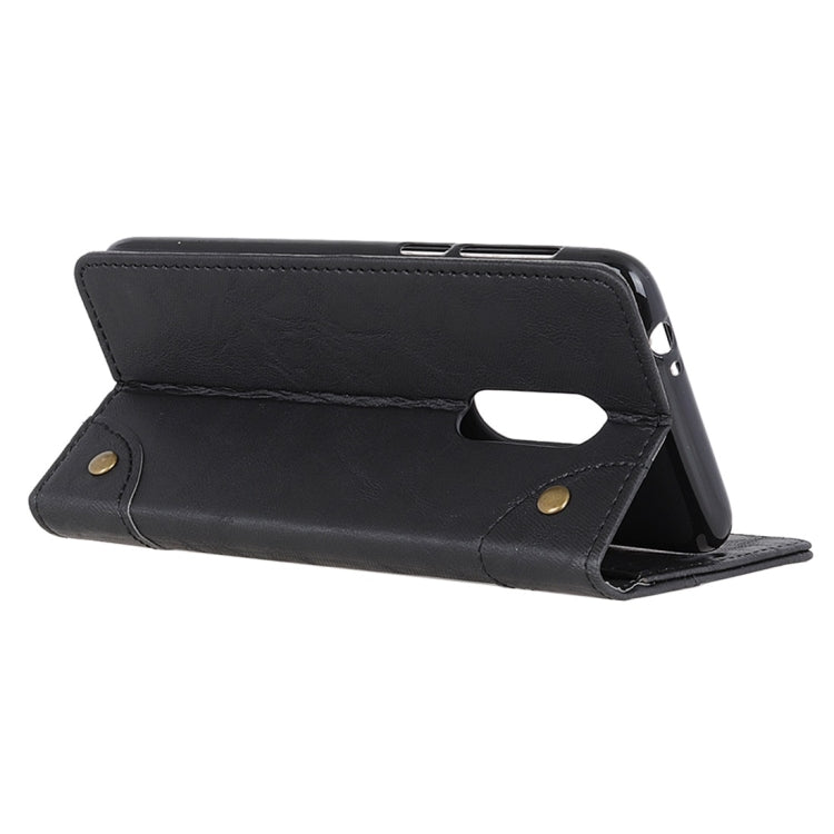 Copper Buckle Side-corner Fixed Retro Texture Horizontal Flip Leather Case For NOKIA 3.1 PLUS, With Holder & Three Cards