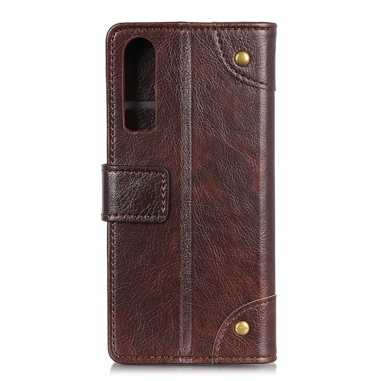 Copper Buckle Nappa Texture Horizontal Flip Leather Case With Holder & Double-sided Buckle & Three Cards For Huawei P30