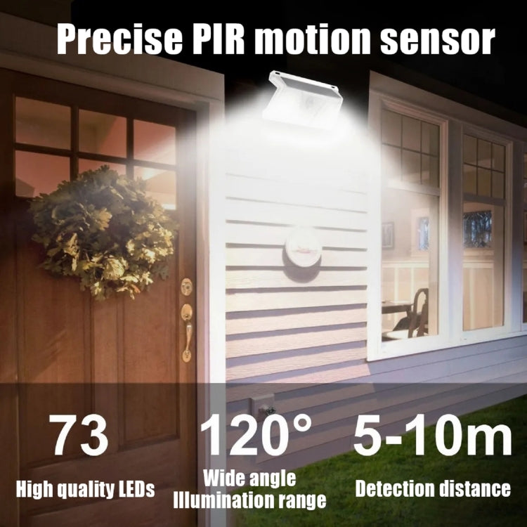 YWXLight 73 LEDs IP44 Waterproof PIR Motion Sensor Outdoor Solar Powered LED Wall Light