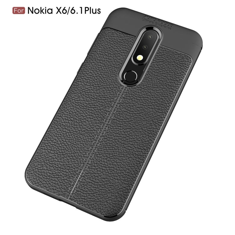 Litchi Texture TPU Shockproof Case for Nokia 6.1Plus / X6