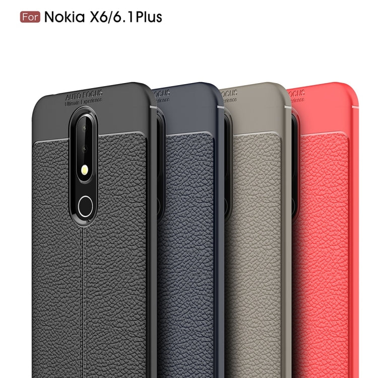 Litchi Texture TPU Shockproof Case for Nokia 6.1Plus / X6