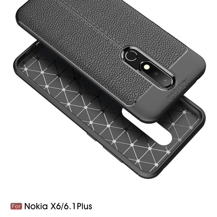 Litchi Texture TPU Shockproof Case for Nokia 6.1Plus / X6