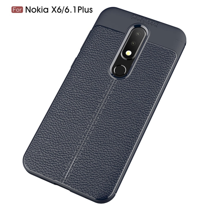 Litchi Texture TPU Shockproof Case for Nokia 6.1Plus / X6
