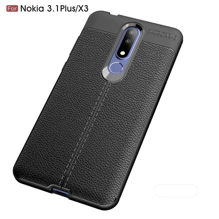 Litchi Texture TPU Shockproof Case for Nokia 3.1Plus / X3