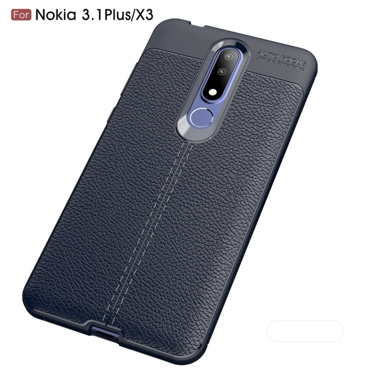 Litchi Texture TPU Shockproof Case for Nokia 3.1Plus / X3
